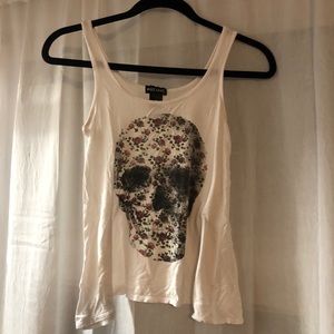 White skull tank top